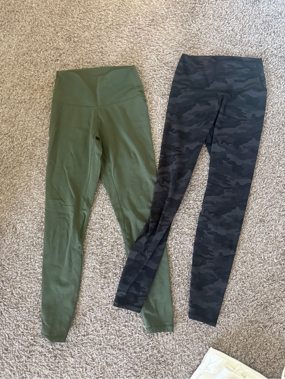 High-Waist Olive Green Women’s Leggings